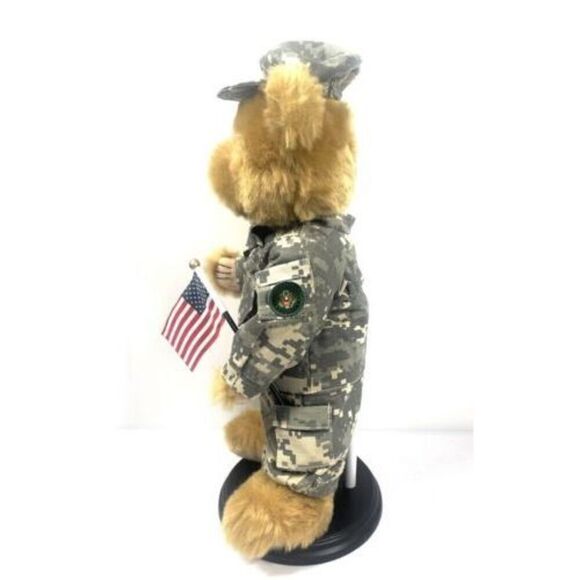 Danbury Mint Collectible Military Bear Flag Camouflage Outfit US Army Bear RARE - Picture 3 of 9
